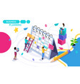 isometric concept of business planning drawing vector image