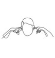 man plugged his ears with fingers vector image