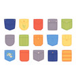 cartoon patch pockets jean or cotton doodle vector image vector image
