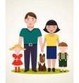 happy family parents with two children and dog vector image vector image