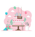 happy birthday birthday cake motif vector image