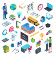 school and education isometric icon set vector image