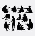 beggar male and female silhouette vector image