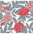 seamless peony pattern vector image vector image