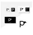 letter p eagle head logo and business card vector image