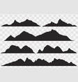 silhouette mountain peaks vector image