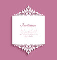 wedding invitation with cutout lace borders vector image