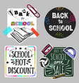 back to school doodle label set vector image