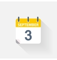 3 september calendar icon vector image