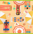 beach seamless pattern top view summer people vector image vector image