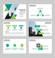 green triangle presentation infographic templates vector image