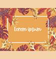 autumn orange jungle border pattern vector image