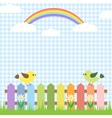 cute birds and rainbow vector image vector image