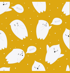 Seamless halloween pattern with cute baby ghosts Vector Image