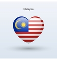 love malaysia symbol heart flag icon vector image