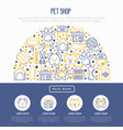pet shop concept in half circle vector image