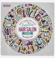 set of hair salon cartoon doodle objects vector image