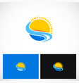 summer sun beach logo vector image
