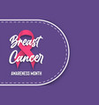 breast cancer month pink silk ribbon card vector image