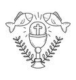 sacred chalice with fishes vector image