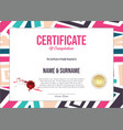 certificate or diploma retro vintage design vector image