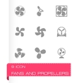 fans and propellers icons set vector image