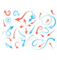 red and blue arrows turned in different directions vector image