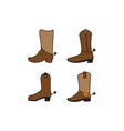 western boot icon design set bundle template vector image