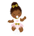 cute little african american baby girl vector image vector image