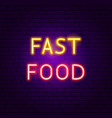 fast food neon sign vector image