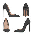 female black classic shoes with heels vector image