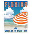 florida travel poster or sticker vector image