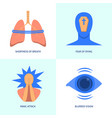 panic attack symptoms icon set vector image