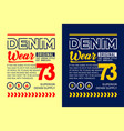 typography denim wear print for t-shirts vector image vector image