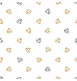 seamless pattern with falling doodles diamonds vector image vector image