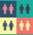 male female wc icon set vector image