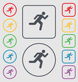 running man icon sign symbol on the round vector image