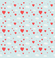 seamless pattern with hearts and clouds vector image