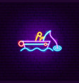fishing boat neon sign vector image