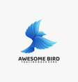 logo awesome bird gradient colorful style vector image vector image