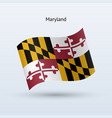 state of maryland flag waving form vector image vector image