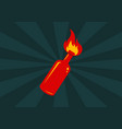 icon of cocktail molotov on vintage background vector image vector image