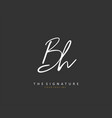 B h bh initial letter handwriting and signature Vector Image