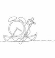 continuous one line drawing arab businesswoman vector image
