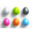 happy easter holiday set colored eggs vector image