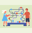 kids learning game cartoon paths vector image
