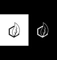 nature industry logo monogram with leaf black vector image vector image