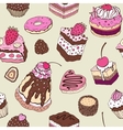 cute cake seamless background vector image