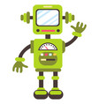 cute green android funny kid robot mascot vector image