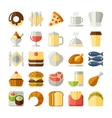 food and drink flat icons vector image